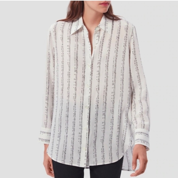 *ISO* Equipment Silk Button-up Shirt, Sheet Music Print, Bradner - Picture 2 of 4